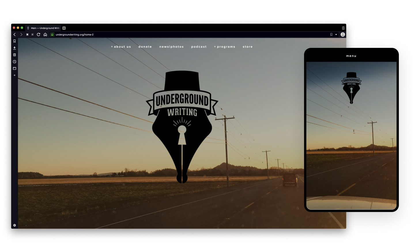 Undergroundwriting.org before we began the project.