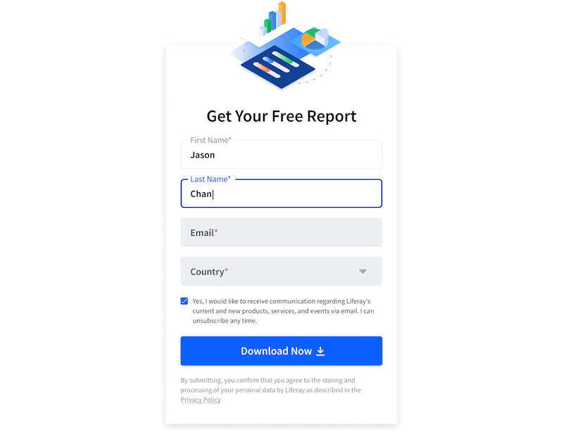 Hubspot form on liferay.com