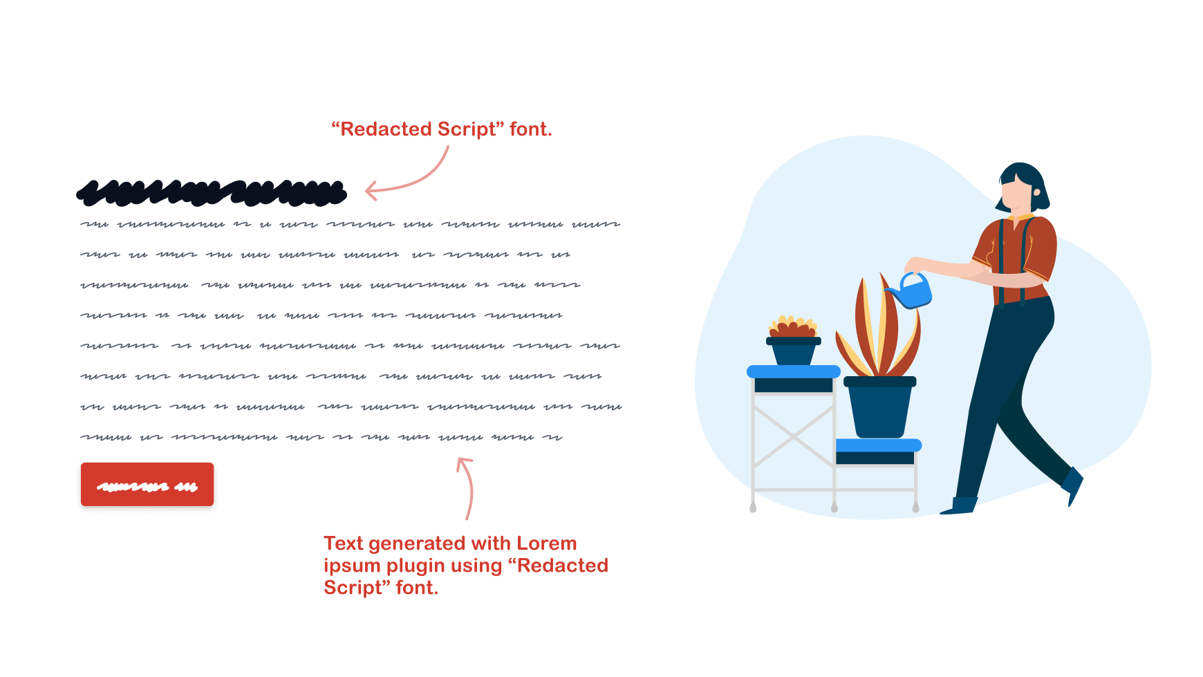 Example of Redacted font generated text