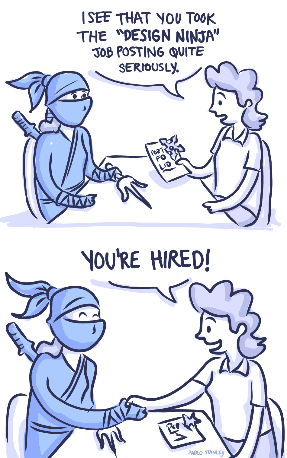 Pablo Stanley comic about a Design Ninja