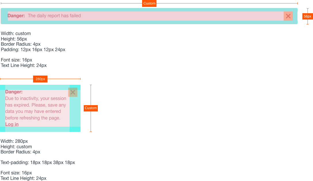 attributes for stripe alerts and notification alerts