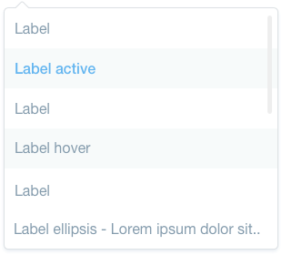 default dropdown menu with scroll
