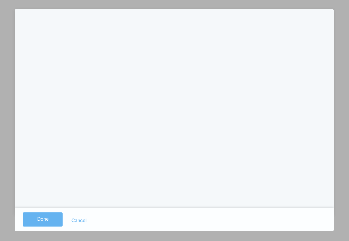modal window over a dark transparent background only body and footer