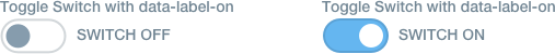 switch with title and label on the right side, all off them switch off and on the toggle