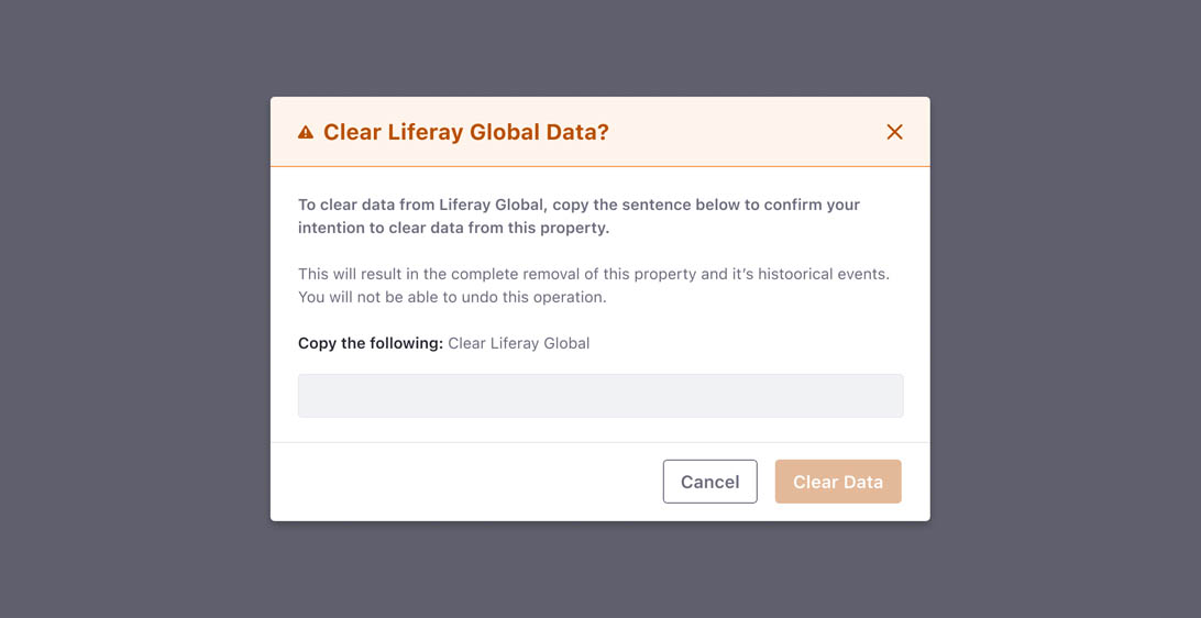 Warning modal where one of the actions to take is Cancel