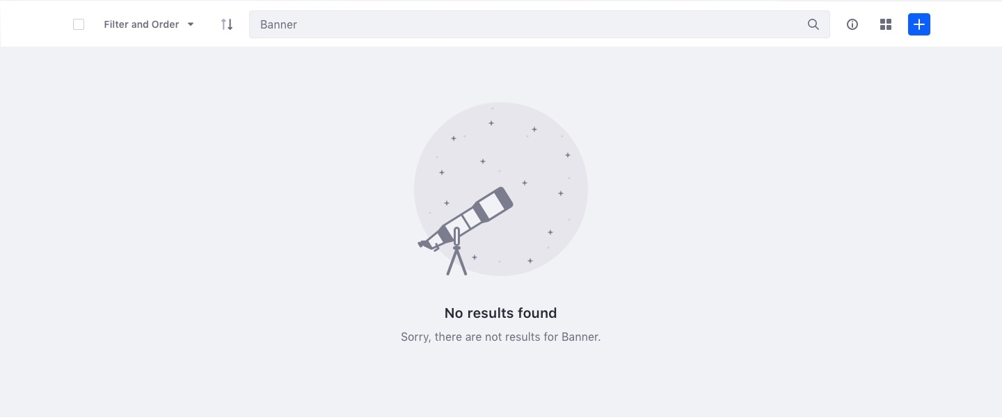 Card View Search Without Result