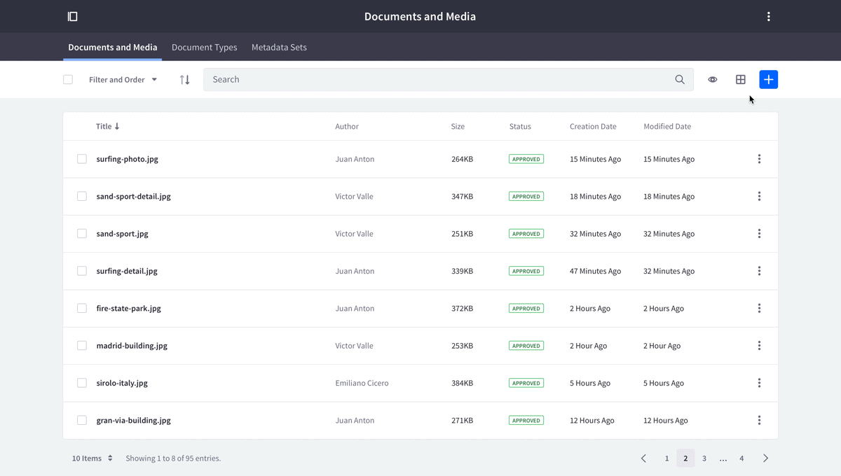 dataset display view change animation