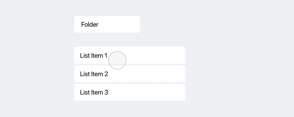 drag and drop to move elements inside a folder