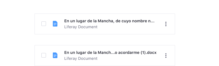 Document items with truncated titles showing ellipsis in the end and in the middle
