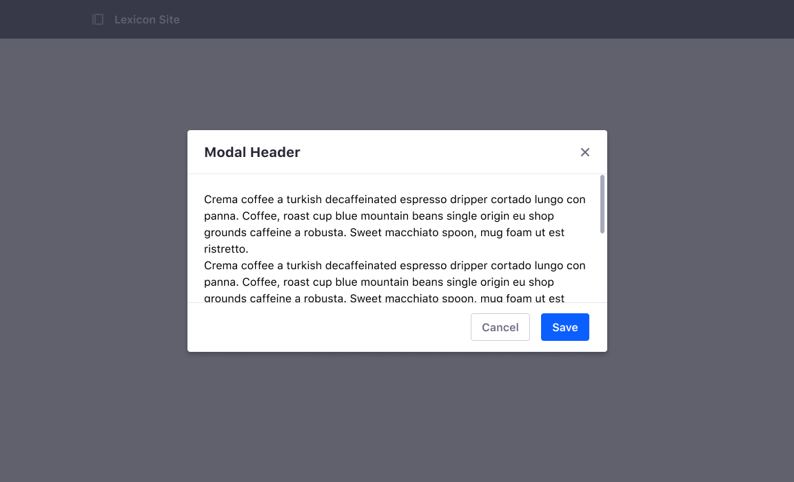 Fixed-size modal