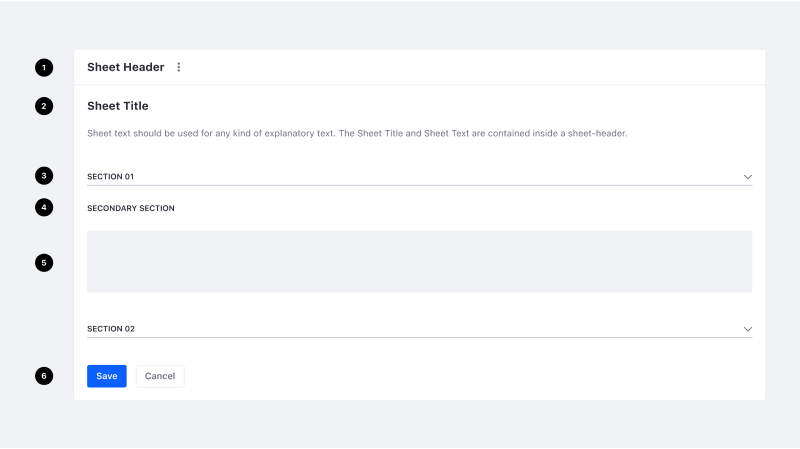 Form sheet different parts 