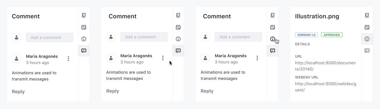 Item preselected in a vertical bar