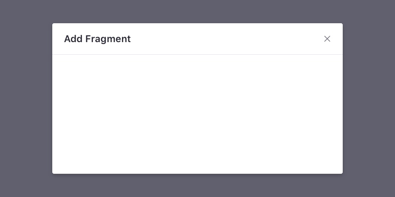modal window over a dark transparent background only header and body
