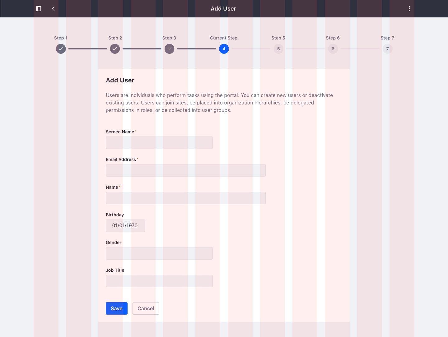 Multi step form example