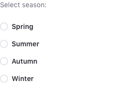 Radio text is capitalized