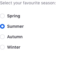 radio group with one option selected