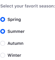 List of switches to select options