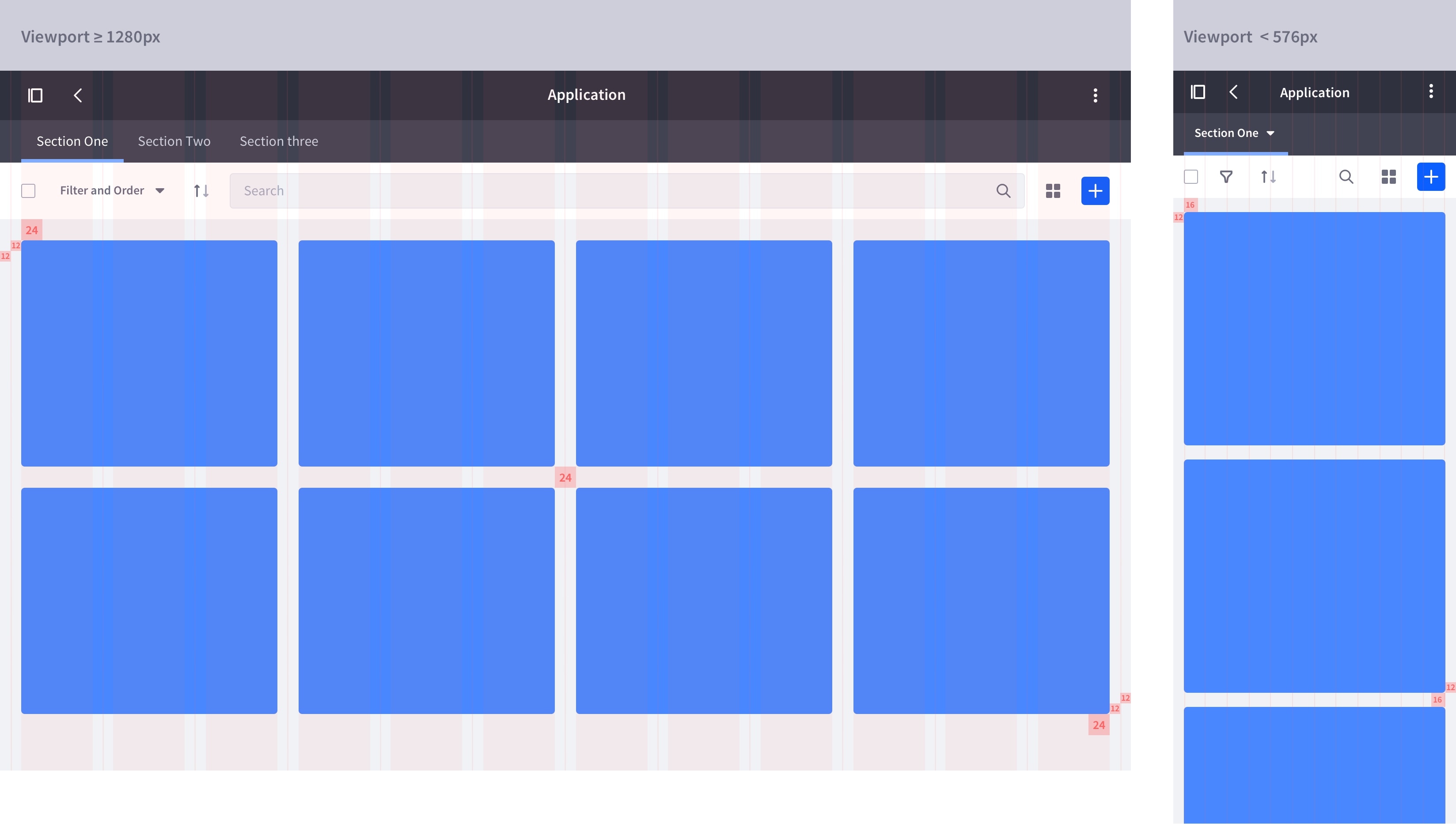 layout full box cards metrics
