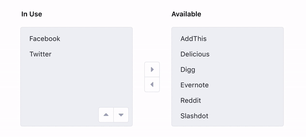 Moving items animation