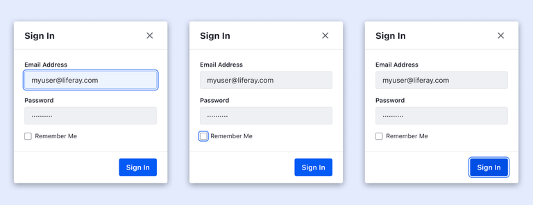 Focus State applied to different components