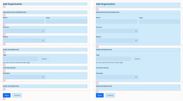form element internal spacing