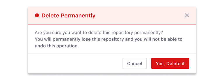 modal for status message with action-based color button and a secondary button Do