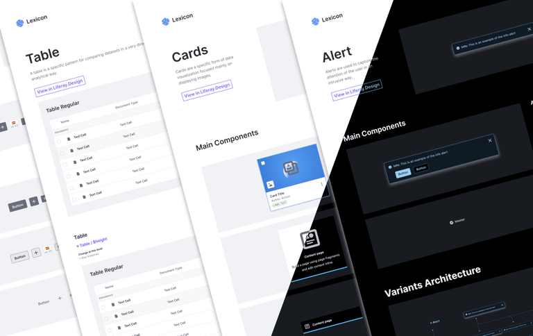 UI components using a light and dark scheme