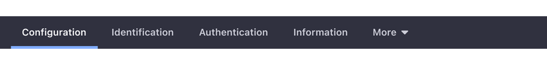 navigation bar with four entries, second one selected. The user interaction is in the last tab, named more, where the dropdown menu is open